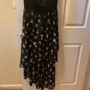 High low dress black and white